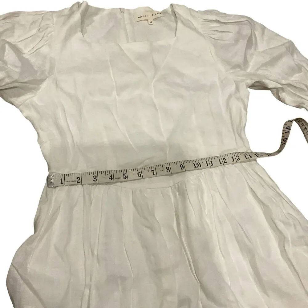 Hirsch & Timber White Linen Maxi Dress M Boho Cottagecore Lagenlook Prairie - Picture 7 of 16